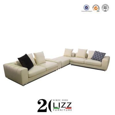 China Factory latest Italian Design Home Furniture Lounge Leisure Pure Leather Sofa Set