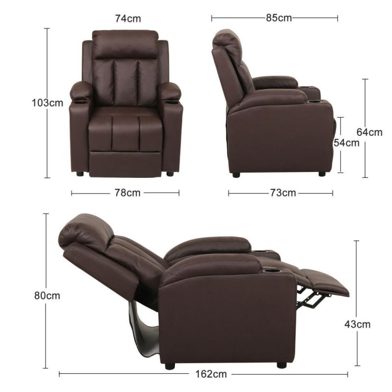 Jky Furniture Modern Design Comfortable Leather Manual Massage Recliner Chair