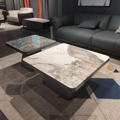 Square Marble Coffee Table Living Room Furniture Set