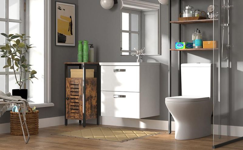 Multifunctional with Door and Height-Adjustable Shelf Storage Bathroom Kitchen Cabinet 0232