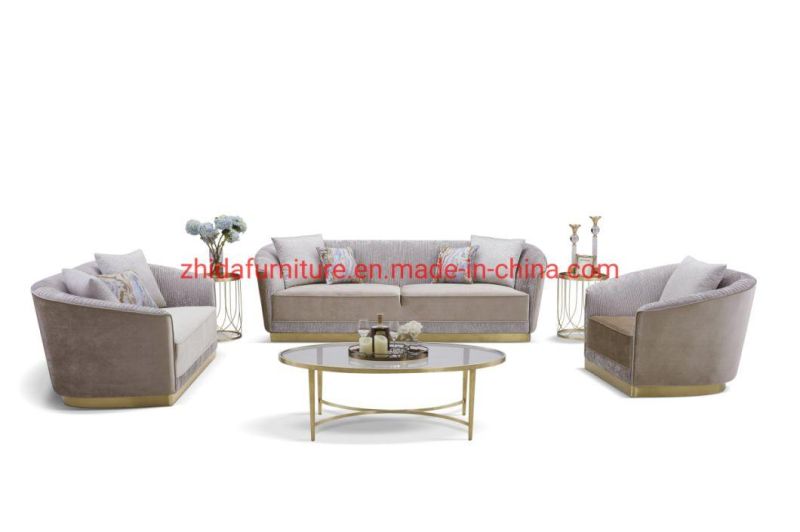 Affordable Luxury Living Room Stainless Steel Frame Sofa 1+2+3