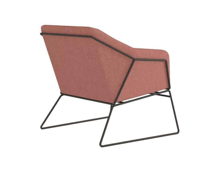 Metal Structure Armchair Lounge Chairs Reception Waiting Room Elegant Leisure Sofa Chair for Office Public Area