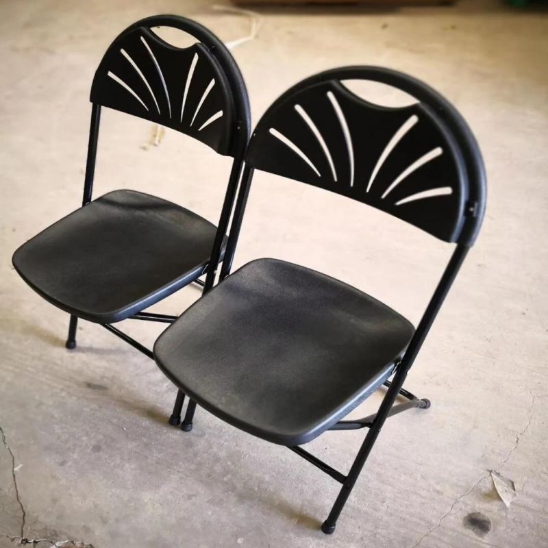 Black Color Plastic PP Resin Folding Wimbledon Wedding Banquet Chairs