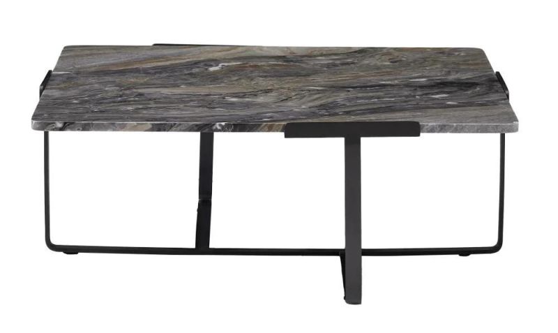 CT45A Natural Marble Top Coffee Table, Natural Marble Top Metal Base Coffee Table in Home and Commercial Custom