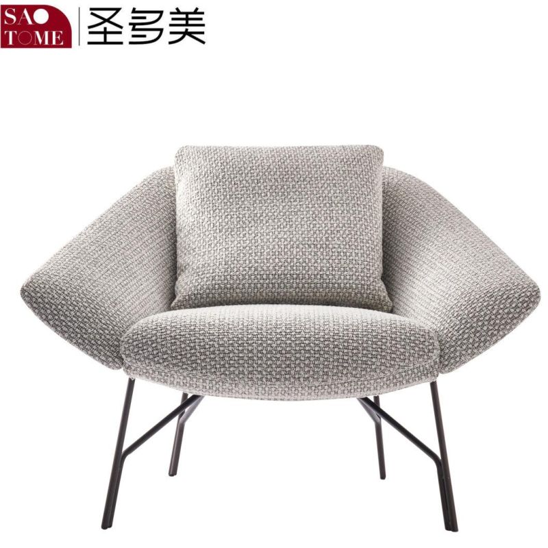 Modern Popular Family Living Room Leather Gray Leisure Chair