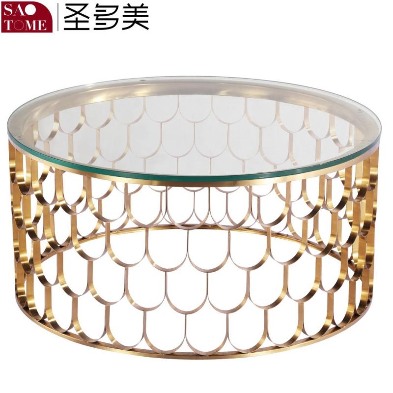 High Quality Tempered Glass Top Metal Coffee Side Table