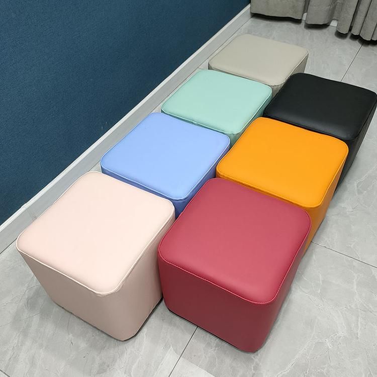 Leather Stool Family Small Stool Square Living Room Coffee Table Door Shoe Stool Home Decoration Furniture Modern Stool