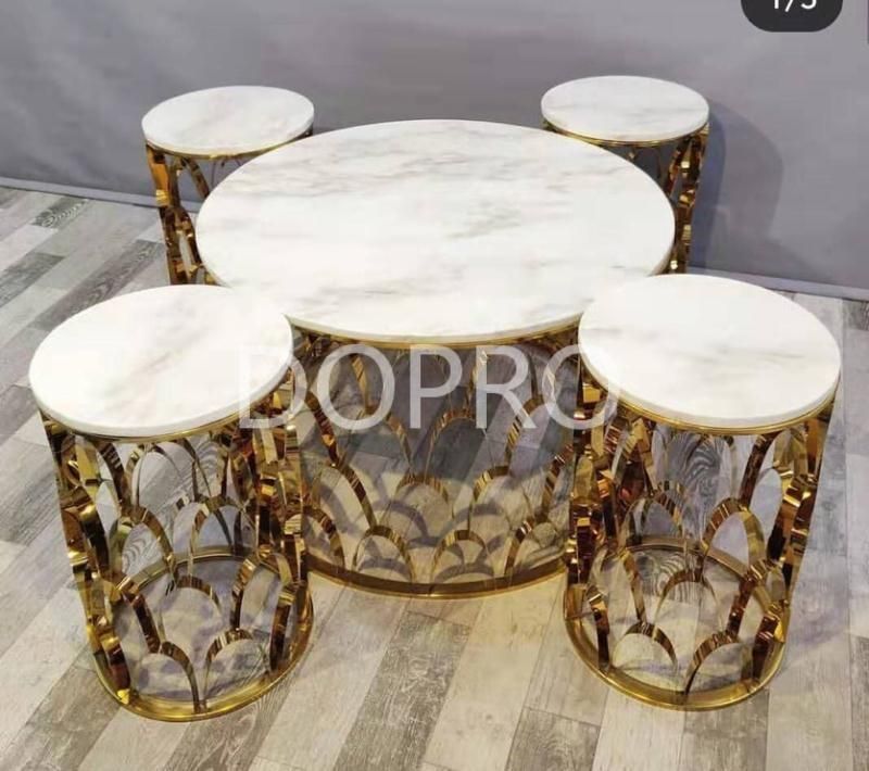 Rose Gold End Table with Glass or Marble Top