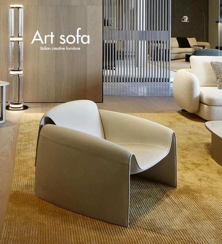 Italian Modern Design Living Room Furniture Leather Single Sofa Chair