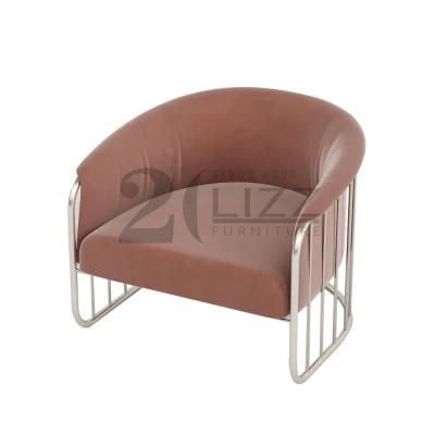 China Factory Wholesale Modern Leisure Home Furniture European Living Room Gold Metal Feet Fabric Chair