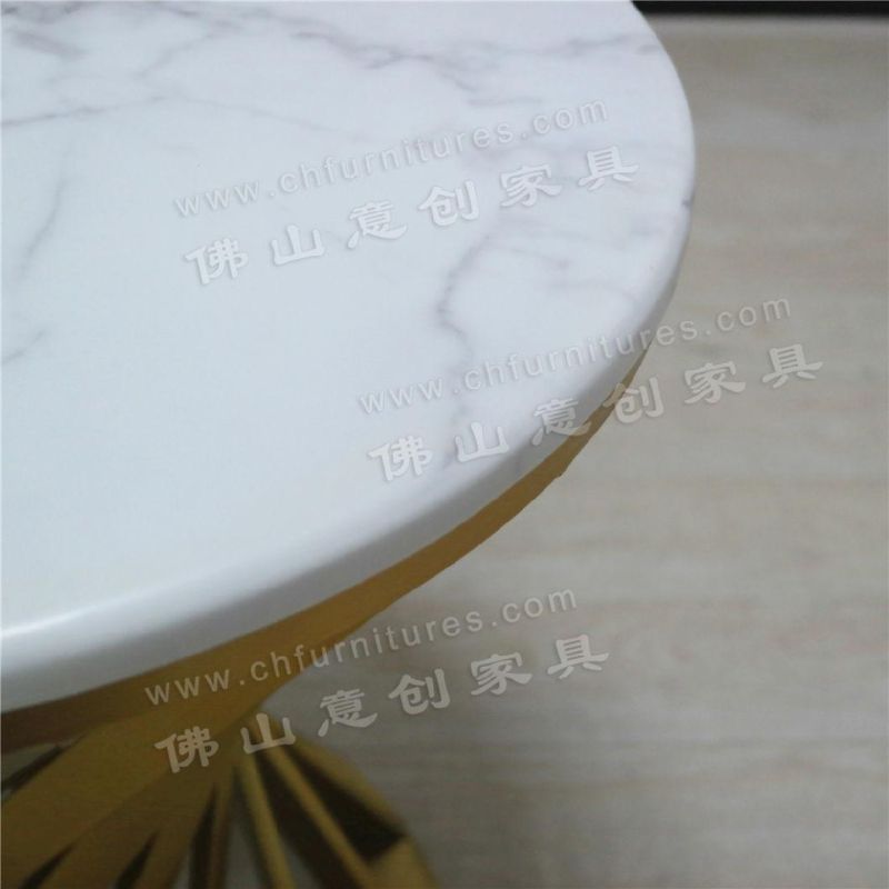 Modern Luxury Stainless Steel Frame Round Marble Coffee Table Home Living Room Furniture