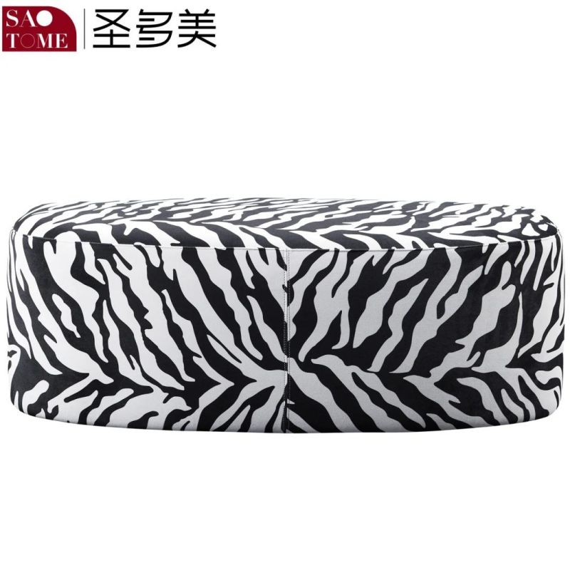 Fashion Living Room Furniture Zebra Leather Rectangular Pedal