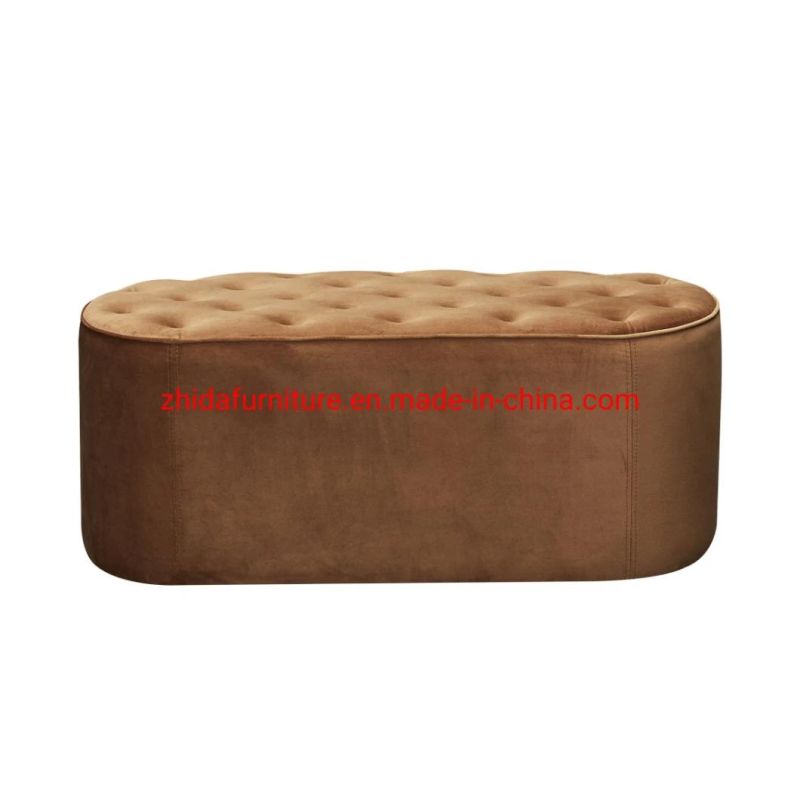 Round Ottoman Wooden Modern Bed Hotel Living Room Sofa Stool