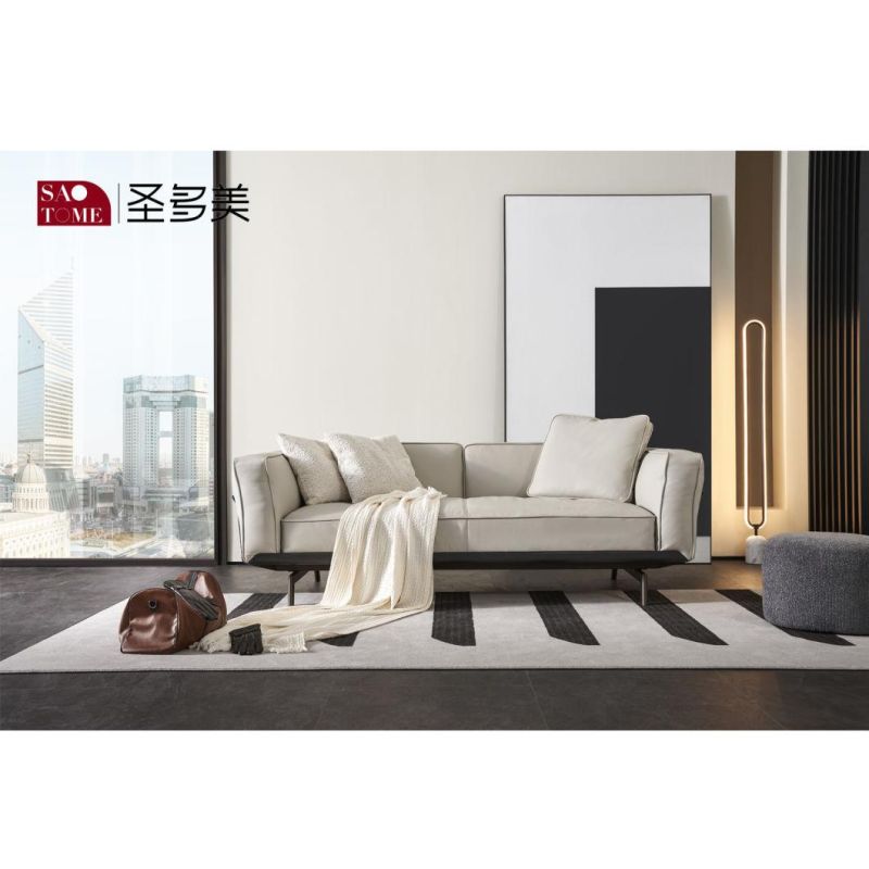 Living Room Furniture New Corner L Shaped Leather Sofa