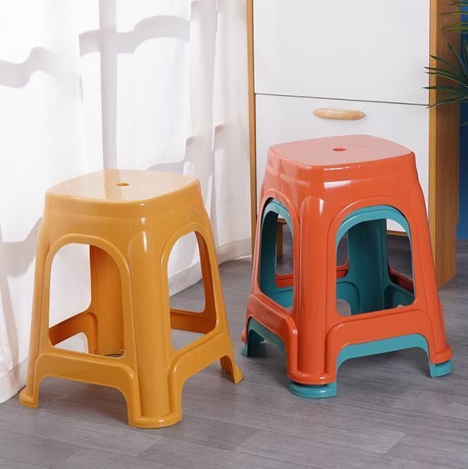 Plastic Stool Household Thickened Chair Living Room Bench Adult Dining Table High Stool