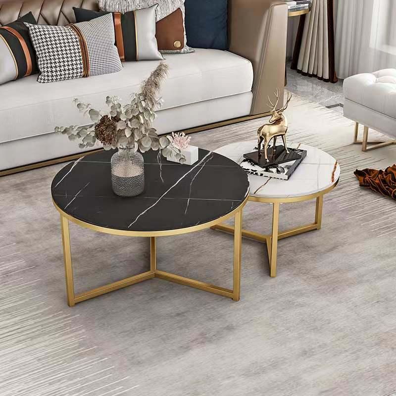 Modern Luxury Tea Table Golden Stainless Steel Coffee Table with MDF Top