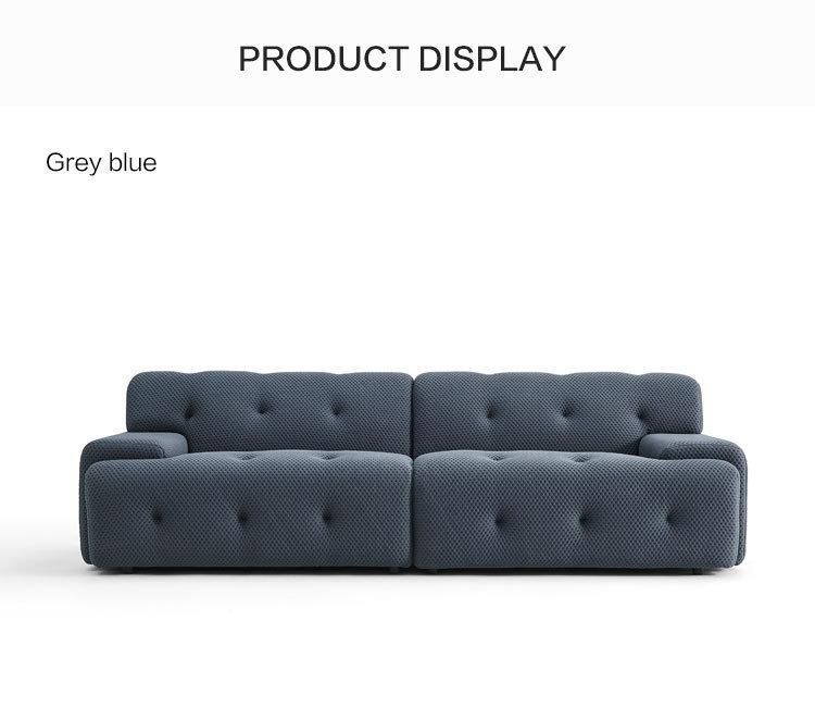 Linsy Modern Style Big Green Gray Button Fabric Living Room Sofa Tbs005