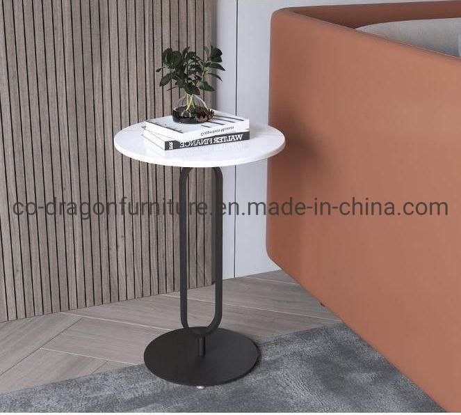 Hot Sale Home Furniture Steel Side Table with Marble Top