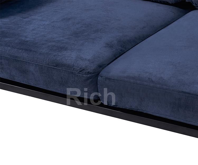 China Modern Furniture Velvet Cushion Living Room Sofa Fabric