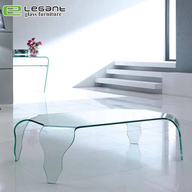 Glass Coffee Table with 4 Legs