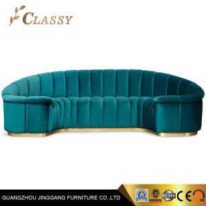 Curved Backrest Sofa in Green Velvet for Living Room Furniture