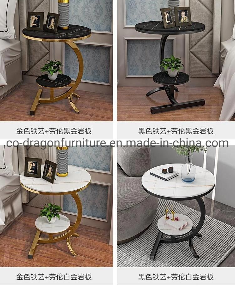 2021 Fashion New Design Steel Side Table with Marble Top