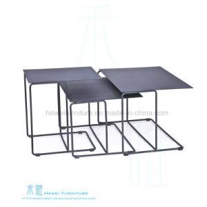 Simple Metal Frame Leather Coffee Table for Restaurant (HW-9002T)