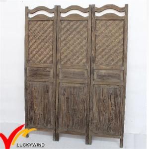 Vintage Antique Wooden Folding Screen Room Divider