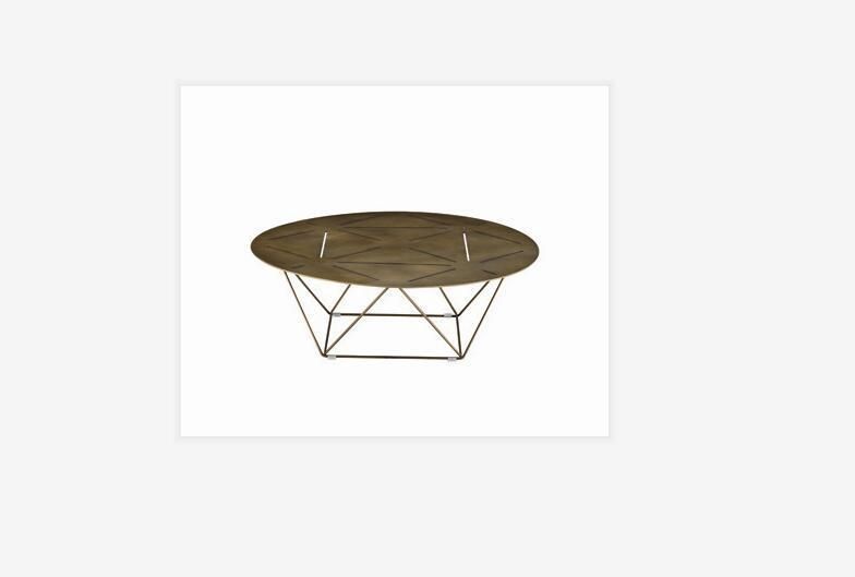 Round Metal Coffee Table Side Table with Bronze Finish