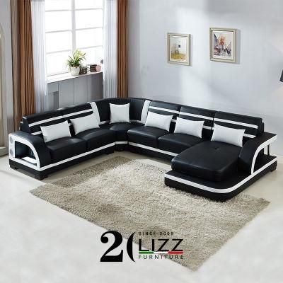 Full Leather Hand Made European Contemporary Fashion U Shape Leather Corner Sofa