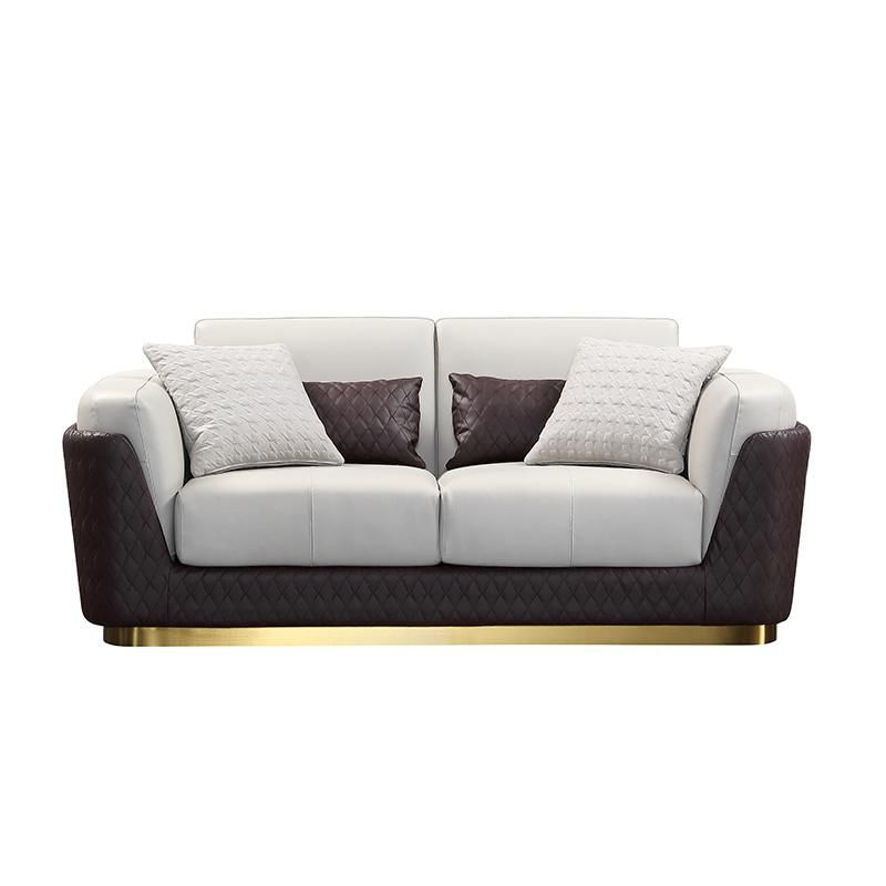 Luxury Quilting Back Fashion Sofa Couch with Stainless Steel Feet 4/3/2/1 Seaters Multi-Solution for Villa Living Room Sofas Cutomized Hotel Bedroom Sofa