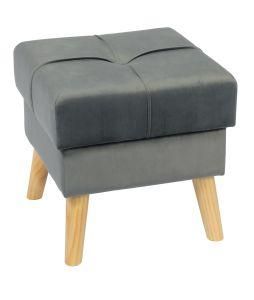 Knobby Modern Velvet Fabric Ottoman Pouf Stool Storage Ottoman