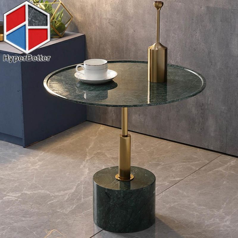 Round Green Marble Side Tables