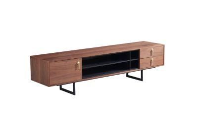 Dg-903 Wooden TV Stand/MDF /Walnut Veneer/ Metal Coating Base