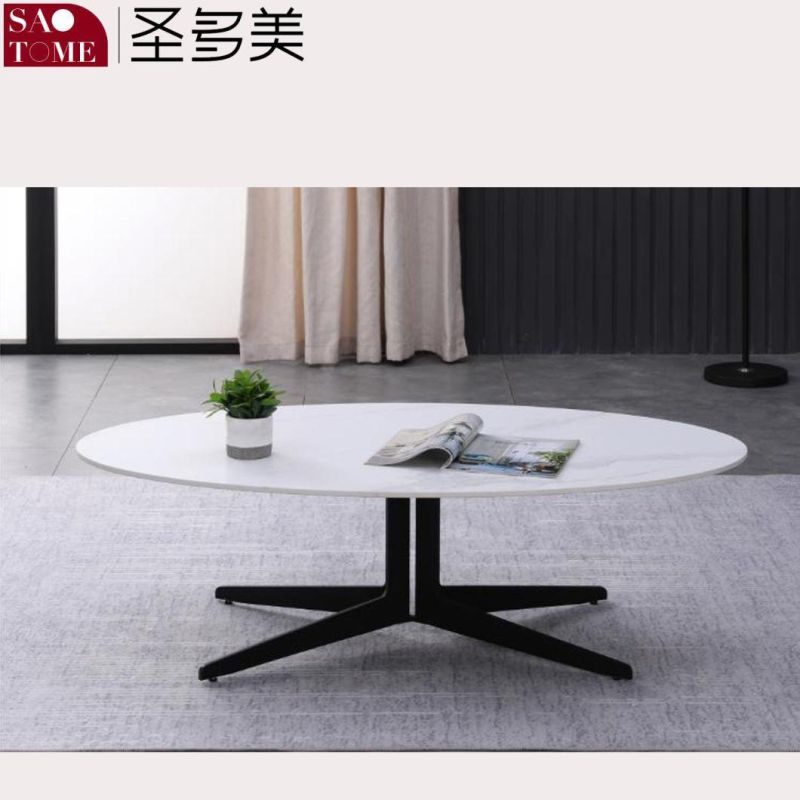 Modern Simple Luxury Living Room Furniture Oval Slate/Marble Coffee Table