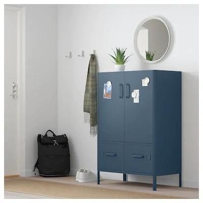 High Foot Design Office Files Storage Steel Cupboard with Drawers Under Blue Handle File Cabinet