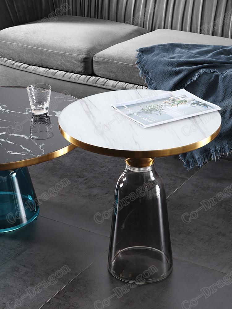 Glass Base Metal Furniture End Table Coffee Table Side Table