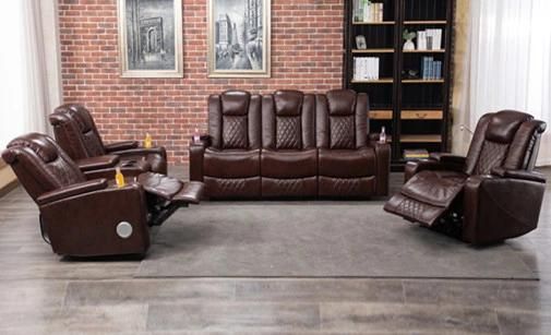 Home Theatre Furniture Furnishing 1+2+3 Combination Electric Leather Sofa Sets