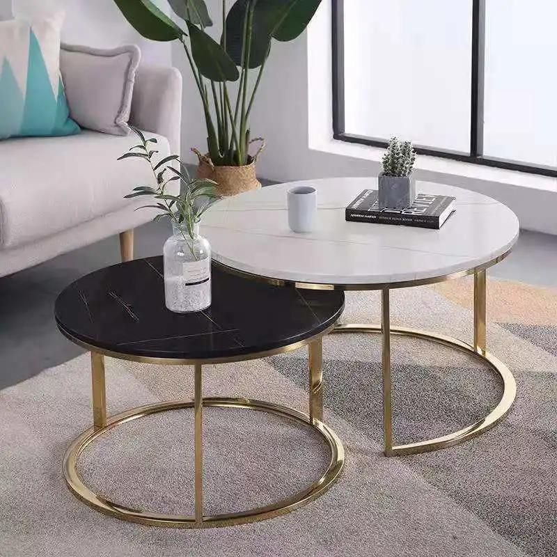 Modern Small Side Table Marble Top Coffee Table Tea Table