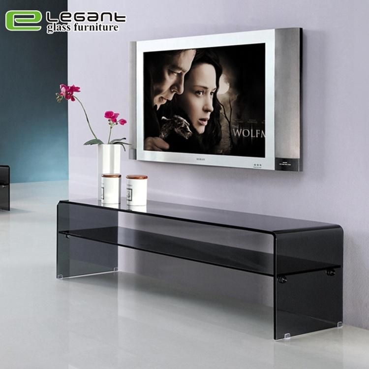 MDF Glass TV Table with Stainless Steel Frame