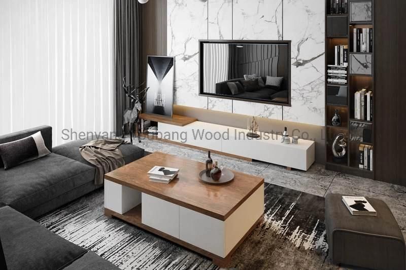 Chinese Wood Dining Room Furniture TV Set Cheap Melamine Laminated Wooden Living Room MDF TV Storage Cabinet Home Furniture TV Table Modern Furniture TV Stand