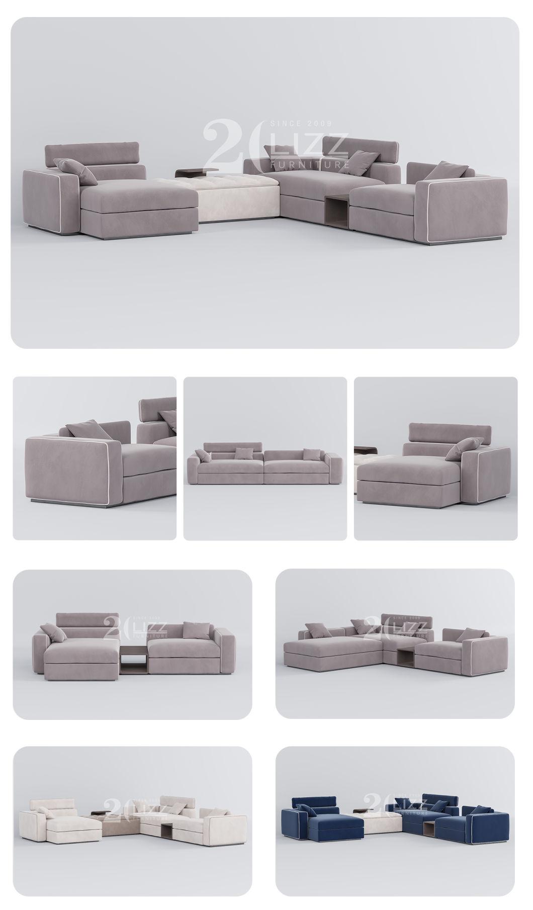 High Grade European Design Fabric Couch Living Room Sofa Set Leisure Velvet Couch Home Furniture