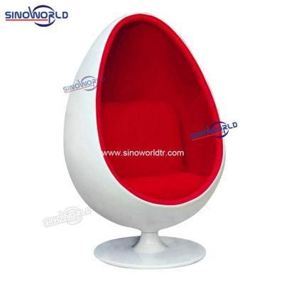 Modern Wool Fabric Lounge Swivel Fiberglass Ball Replica Outdoor Leisure Garden Furniture Egg Pod Chair