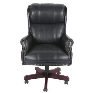 American Home Office Swivel Chair with Wooden Frame