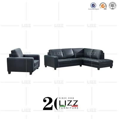 Wholesale Modern Leisure Geinue Leather L Shape Sofa Chair Home Furniture