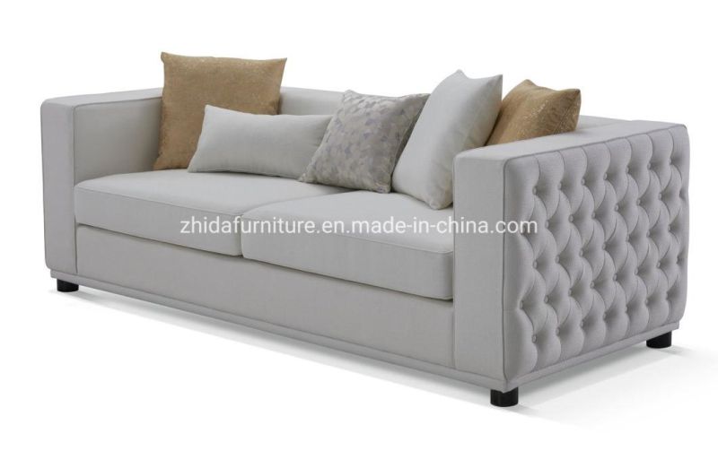 Zhida Foshan Factory Wholesale Chinese Furniture Villa Living Room Sofa Chesterfield Sofas Luxury Sectional Fabric 3 Seater Sofa