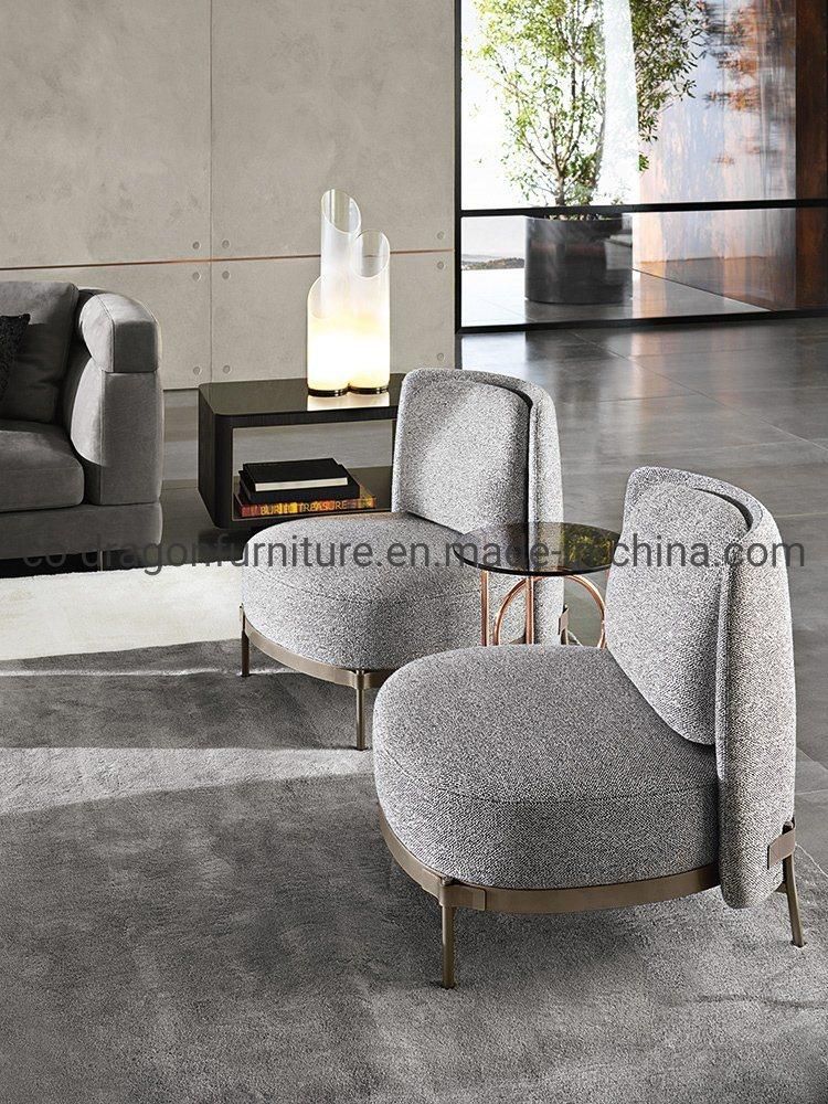 Modern Design Luxury Living Room Furniture Fabric Metal Sofa Chairs