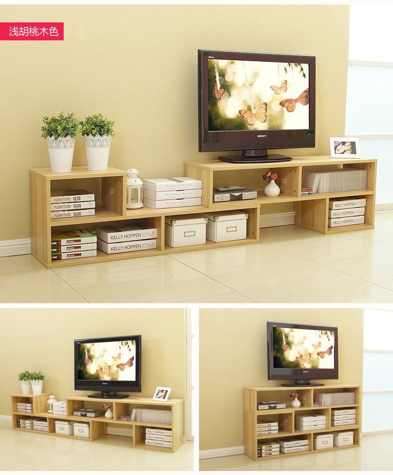 Wood Grain Color Solid Color TV Stand for Living Room