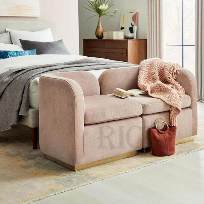 DIY Cute Girly Pink Loveseat 2 Seater Modern Living Room Sofa