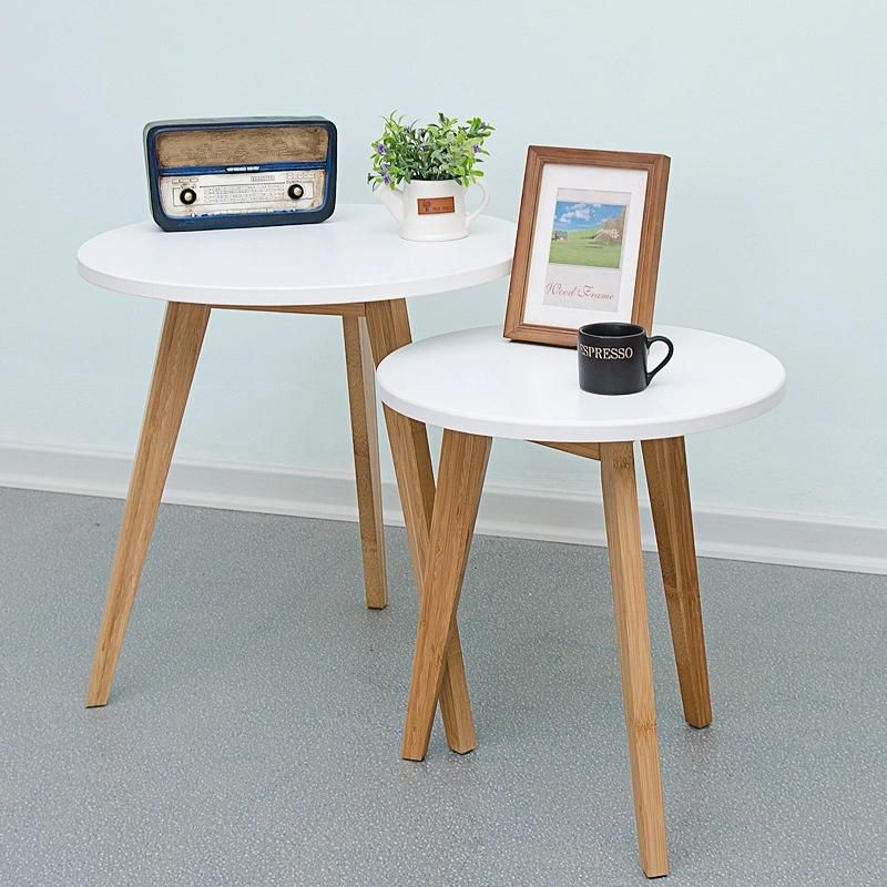 Modern Living Room Simple Design Bamboo Side Table with Leg